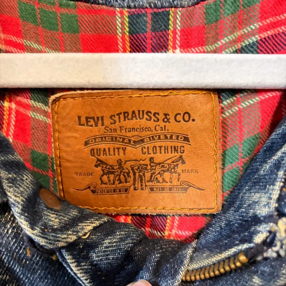 Vintage Levis Acid Wash 80'sFlannel Lined Denim Jacket Mens Large Made in USA